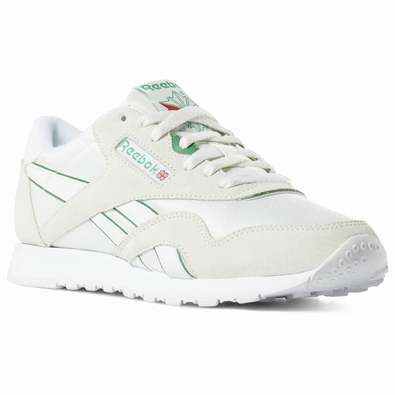 Reebok Classic Nylon Tenisky Damske - Biele/Zelene JX6703NG